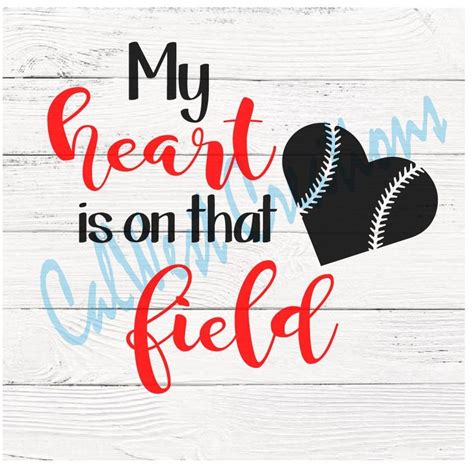 My Heart Is On That Field Svg Dxf Png Softball Heart Etsy