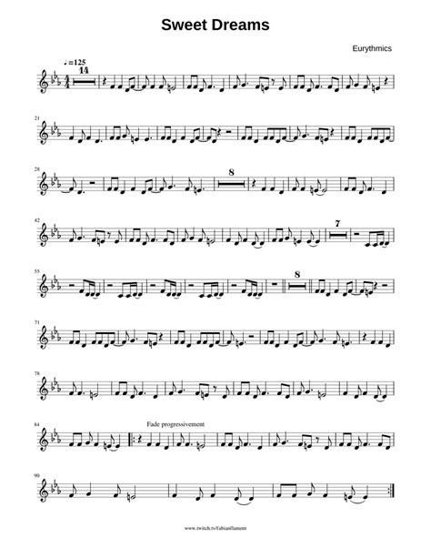 Sweet Dreams Eurythmics Sheet Music For Trumpet In B Flat Solo