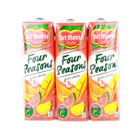 Del Monte Four Seasons Juice Drink 1liter 3pcs Carlo Pacific