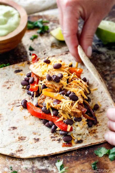 Chicken Fajita Wraps With Creamy Avocado Dip Carlsbad Cravings