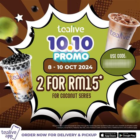 Tealive 1010 Promotion Get 2 Coconut Series Drinks For Rm15 8 10