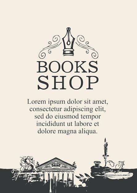 Premium Vector Poster For Books Shop