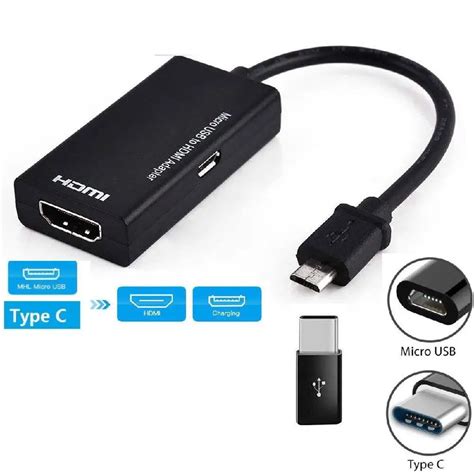 Lumiparty Micro Usb To Hdmi Adapter Type C And Micro Usb Male To Hdmi