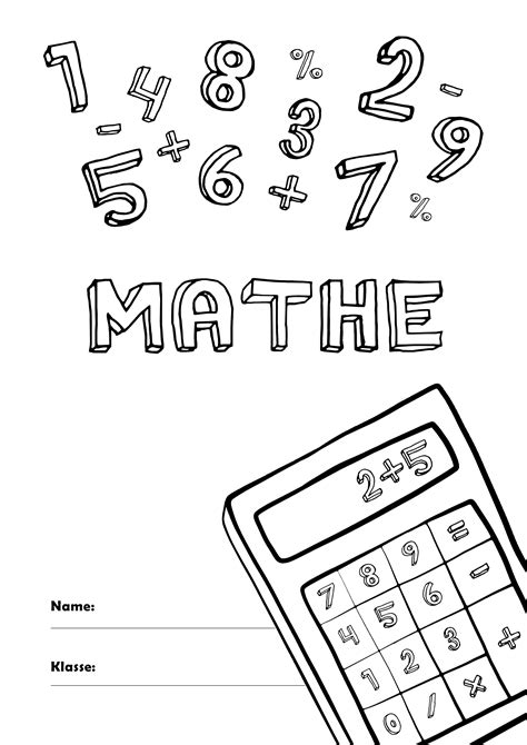 Mathe Deckblätter zum Ausdrucken kostenlose Vorlagen