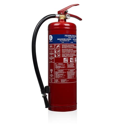 Smartwares Pulver Feuerlöscher SW BB4 Brandklasse ABC 4 kg