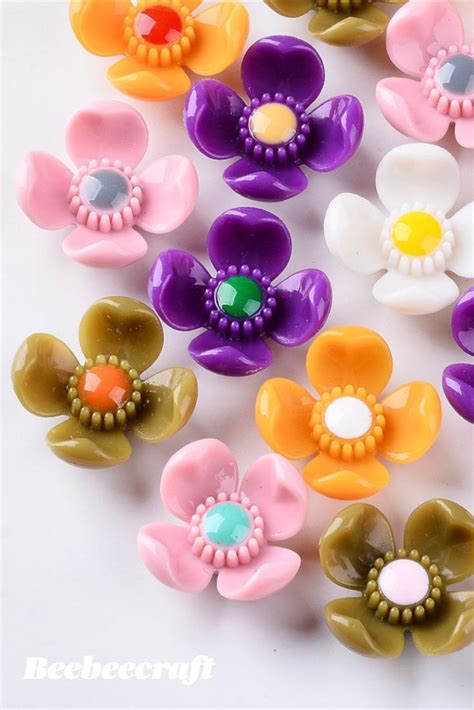 Arricraft Opaque Acrylic Beads Flower Mixed Color X X Mm