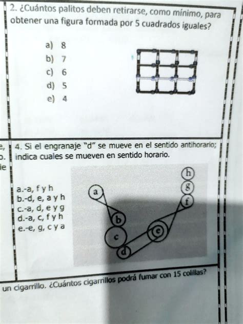 Solved Cuantos Palitos Deben Retirarse Clmo Minimo Para Obtener Una