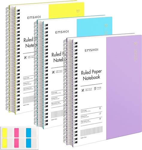 Amazon Emshoi Spiral Notebook College Ruled Pack X