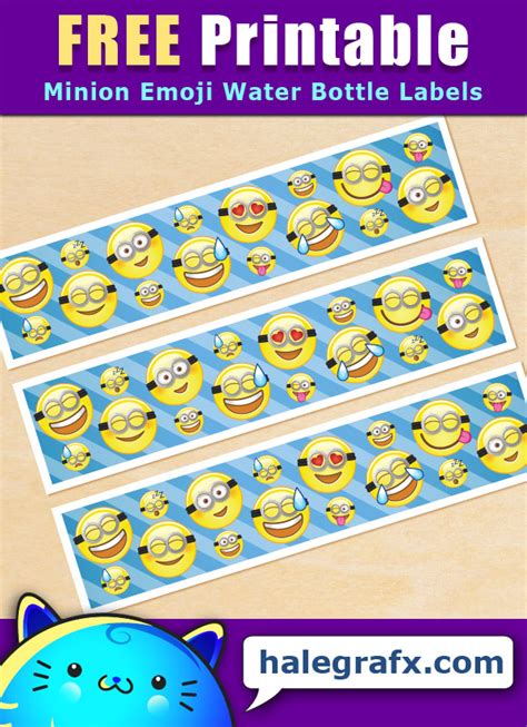 FREE Printable Minion Emoji Water Bottle Labels