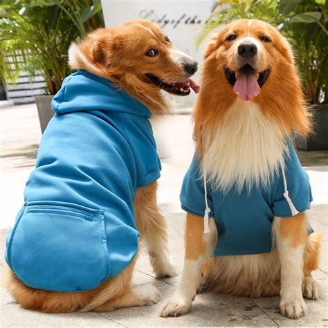 Walbest Basic Dog Hoodie, Soft and Warm Dog Hoodie Sweater with Leash ...