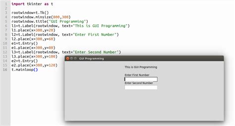 Graphical User Interface Gui Programs In Python Using Tkinter Package
