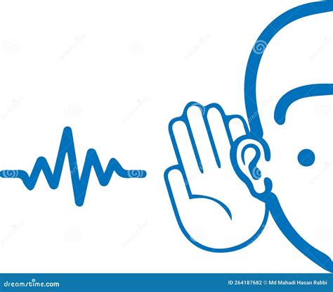 Attentively Ear Listen Icon Attention Listen Ear Blue Vector Icon