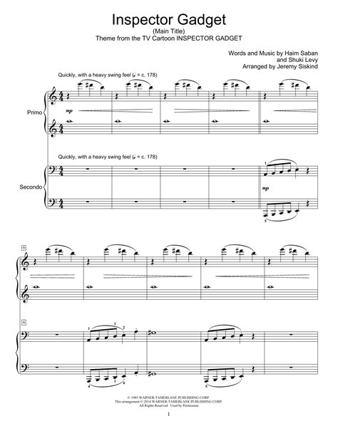 Inspector Gadget (Main Title) | Sheet Music Direct