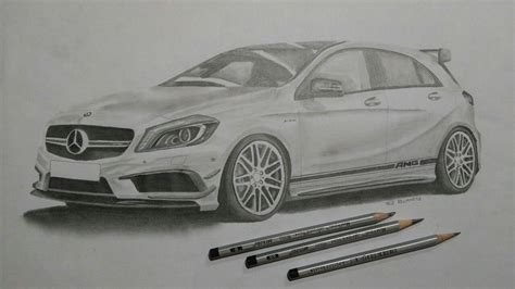 Troy Kelmovitz Pencil On Paper Mercedes Benz Amg A45 Brabus Drawing