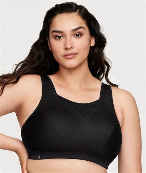 Glamorise No Bounce Camisole Elite Wire Free Sports Bra Black Curvy