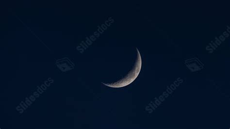 Bright Moon Clean Night Sky Riverside Crescent Powerpoint Background