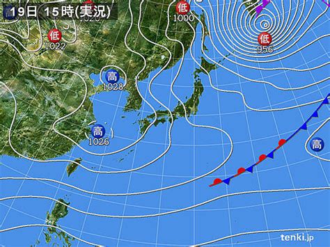 過去の実況天気図2022年12月19日 日本気象協会 Tenkijp