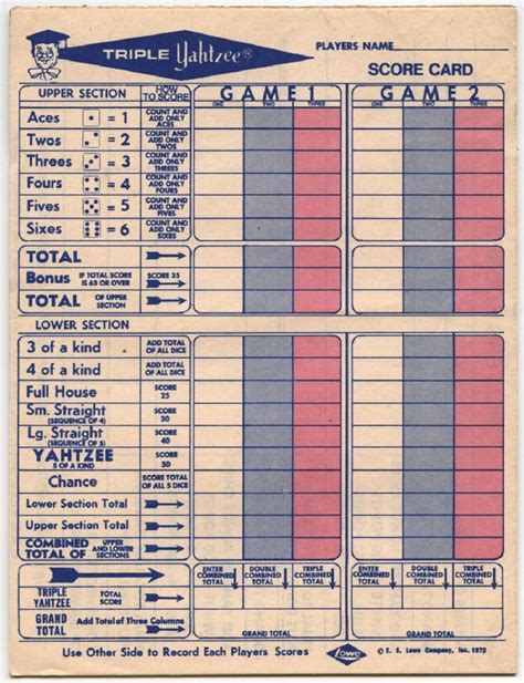 Yahtzee Score Sheets Printable | Activity Shelter