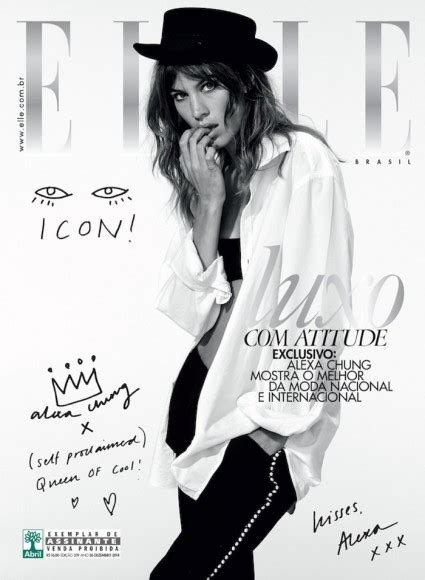 Alexa Chung Rocks Denim On Elle Brazil December 2014 Cover Fashion