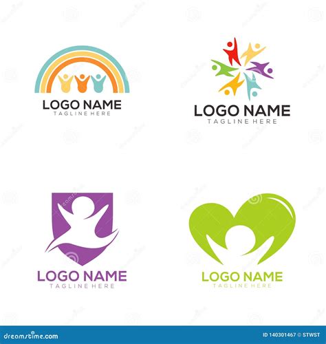 Children Logo Care Sign Or Symbol Kids. Silhouette Profile Human Head. Concept Logo For People ...