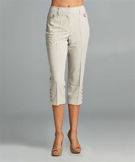 Look At This Zulilyfind Larry Levine New Stone Button Hem Capri Pants