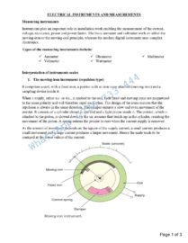 Topic 4 Electrical Instruments And Measurements KNEC Notes And