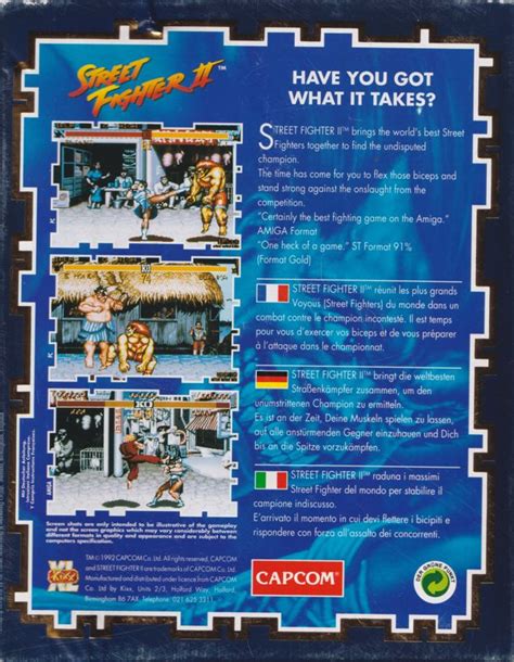 Street Fighter II The World Warrior Cover Or Packaging Material