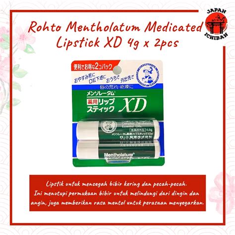 Jual Rohto Mentholatum Medicated Lipstick Xd 4g X 2 Original Japan