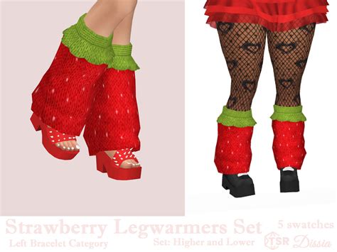 The Sims Resource Strawberry Legwarmers Accessory Set Higher And Lower