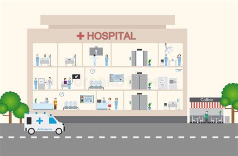 Diseño Infographic Y Plano Del Hospital Ilustración del Vector