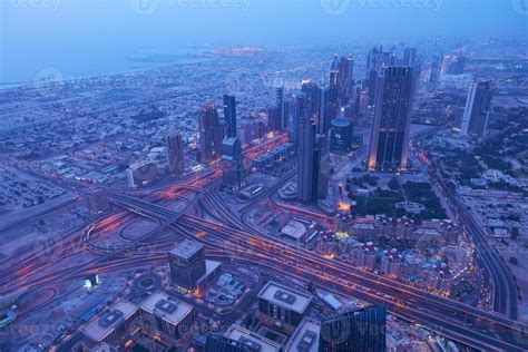 Dubai night skyline 11319847 Stock Photo at Vecteezy