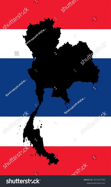 Thailand Map Flag Vector Silhouette Illustration Stock Vector Royalty