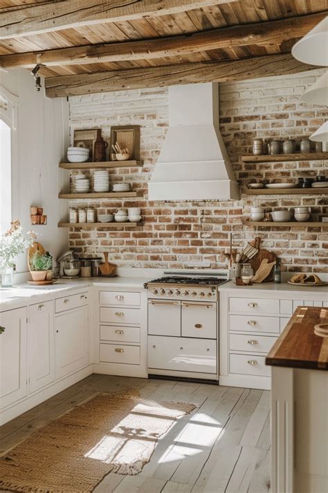 Add Character With A Brick Backsplash In Your Farmhouse Kitchen Quiet