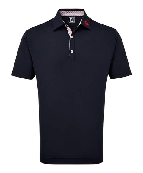 Footjoy Mens Smooth Pique Fj Print Polo Shirt Golfiq