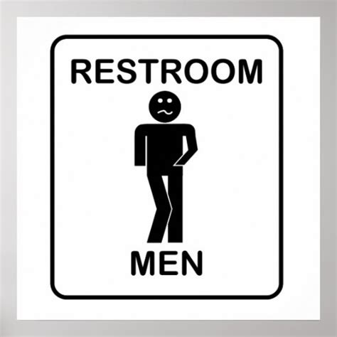 Funny Mens Restroom Sign Poster Zazzle