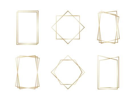 Premium Vector | Golden geometric frames in art deco style luxury gold ...