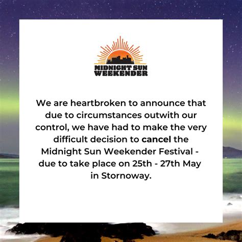 Midnight Sun Weekender Is Cancelled