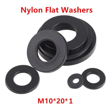 Pcs M Id Od Mm Black Nylon Flat Washer M Plastic Plain