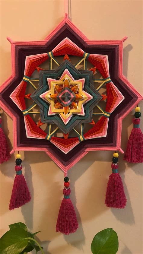 Ojos 16 5 Inch Mandala Ojo De Dios Eye Of God Woven Yarn Macrame