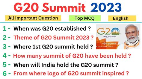 G20 Summit 2023 G20 Current Affairs 2023 G20 Gk Question And