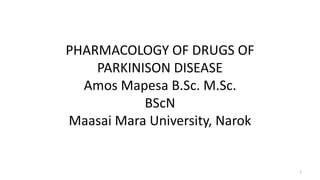 PHARMACOLOGY OF ANTIPARKINISONISM DISEASE DRUGS Pptx