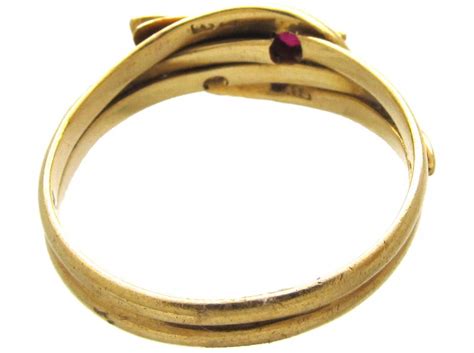 Edwardian Ruby Diamond Double Snake Ring X The Antique