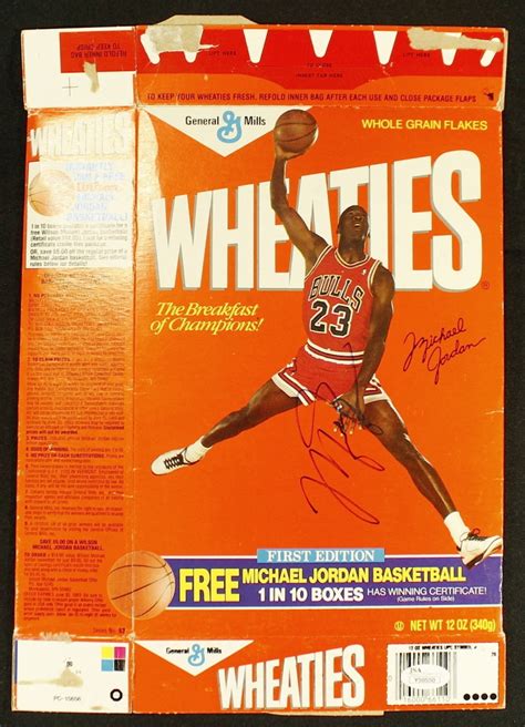 Michael Jordan Signed Bulls Original Wheaties Cereal Box JSA LOA