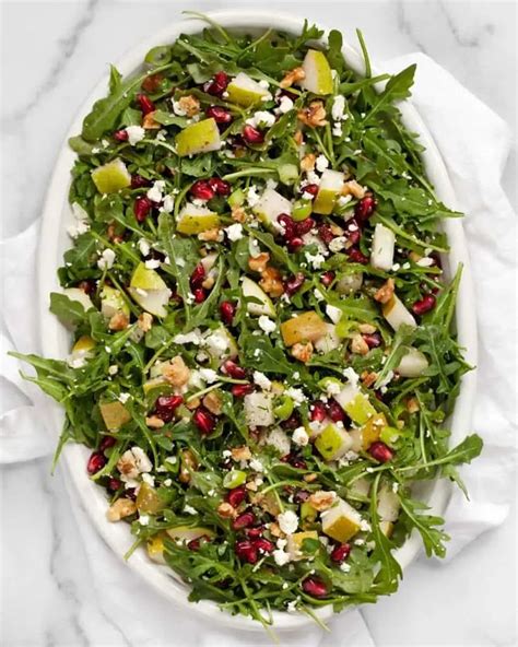 Pear Gorgonzola Salad With Pomegranate And Nuts Last Ingredient Recipe Pear Salad Recipes