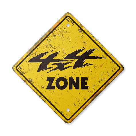 4x4 Vintage Crossing Sign Zone Xing Indoor Outdoor Plastic 20 Tall