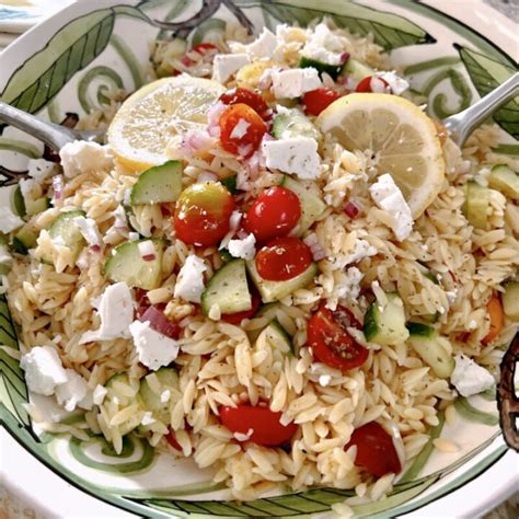 Easy Lemon Orzo Salad With Feta And Tomatoes Recipe Just Jill