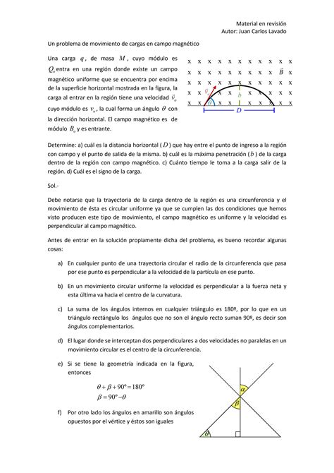 Solution Un Problema De Movimiento De Cargas En Campo Magn Tico