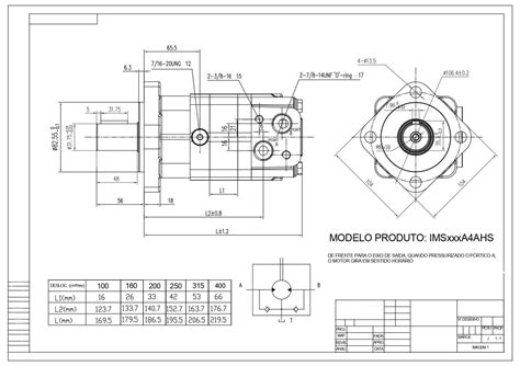 Motor Hidráulico Orbital OMS 200 cm3 Eixo 1 1 4 4F