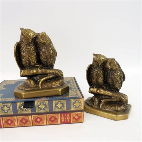 Vintage Brass Owl Bookends Pair On Branch Philadelphia Etsy