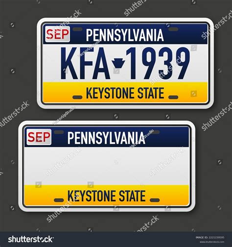 Retro Car Plate Banner Design Pennsylvania Stock Vector (Royalty Free ...